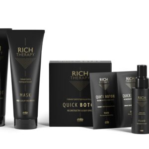 Mila Professional Rich Therapy hair repair system products including shampoo mask conditioner and hair botox treatment