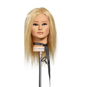 Eco line training head platinum blonde 30cm modular mannequin with human hair