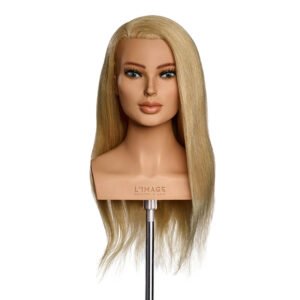 professional competition training head Natalie 2507 platinum blonde human hair