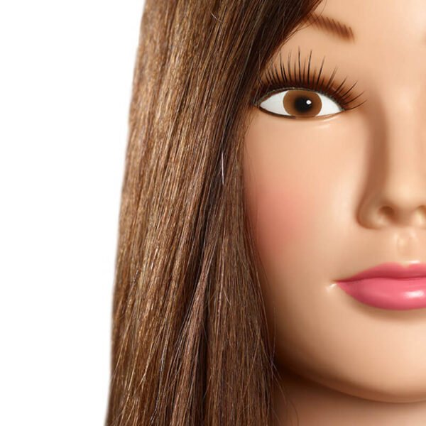 dark blonde human hair training head 35cm hair texture detail Martina 1314W