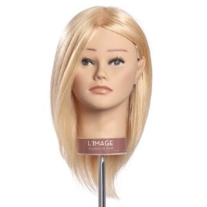 L’IMAGE Tanja 1207W human hair mannequin head platinum blonde short hair front view