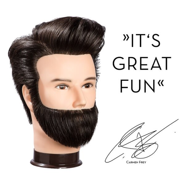 L’IMAGE Max 1213WB barber mannequin head with beard styled for professional barber training
